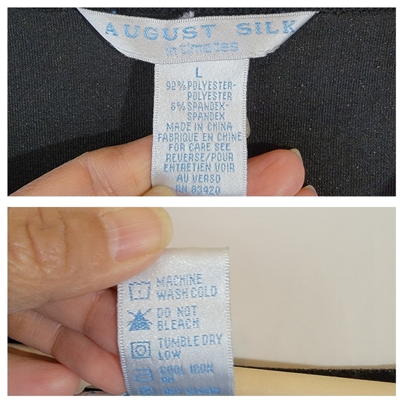 VTG August Silk Black V-Neck Long Sleeve Velvet Top Sz L Whimsigoth Fairy Grunge - Picture 8 of 9